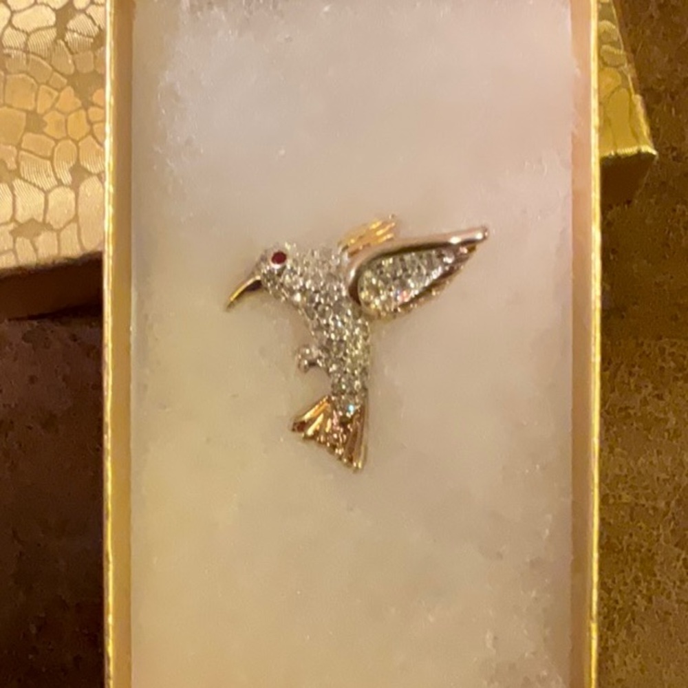 Panetta Hummingbird Mini Pin Tie Tac Brooch Sparkly